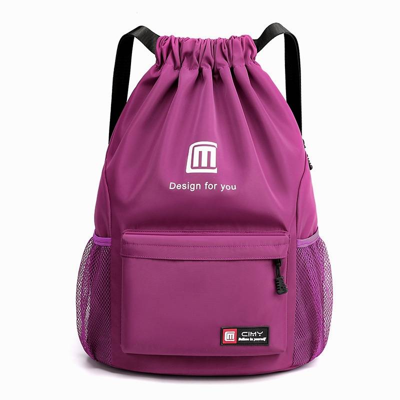 Custom large -capacity sports fitness travel backpack beam pocket men and women lightly drawstring backpack simple basketball bag