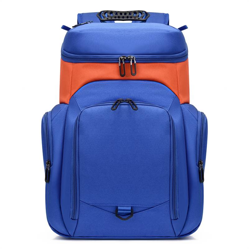 Blue with orange