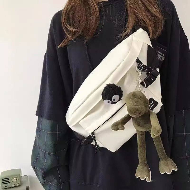 Cross -body chest bag men and women 2024INS tide brand leisure Japanese workstor street skateboard riding wild waist bag shoulders