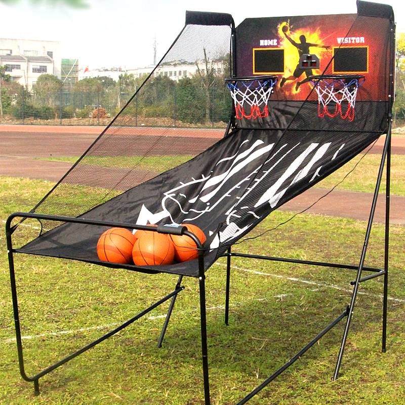 automatic scoring indoor electronic shooting machine adult children single double basketball rack shooting game