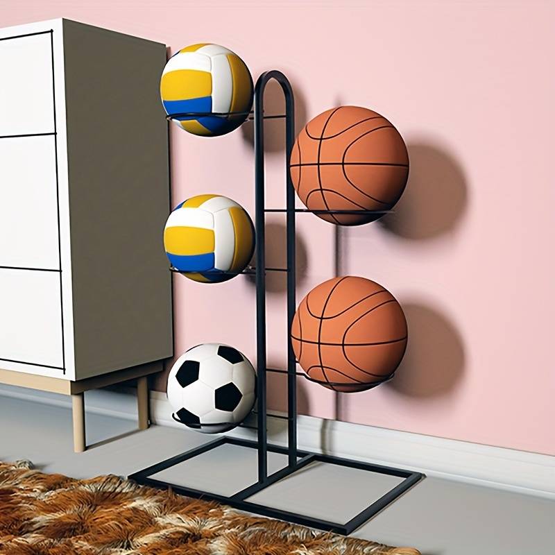 Basketball storage rack floor -to -ceiling multi -layer ball rack household indoor children's football volleyball shelf badminton storage basket