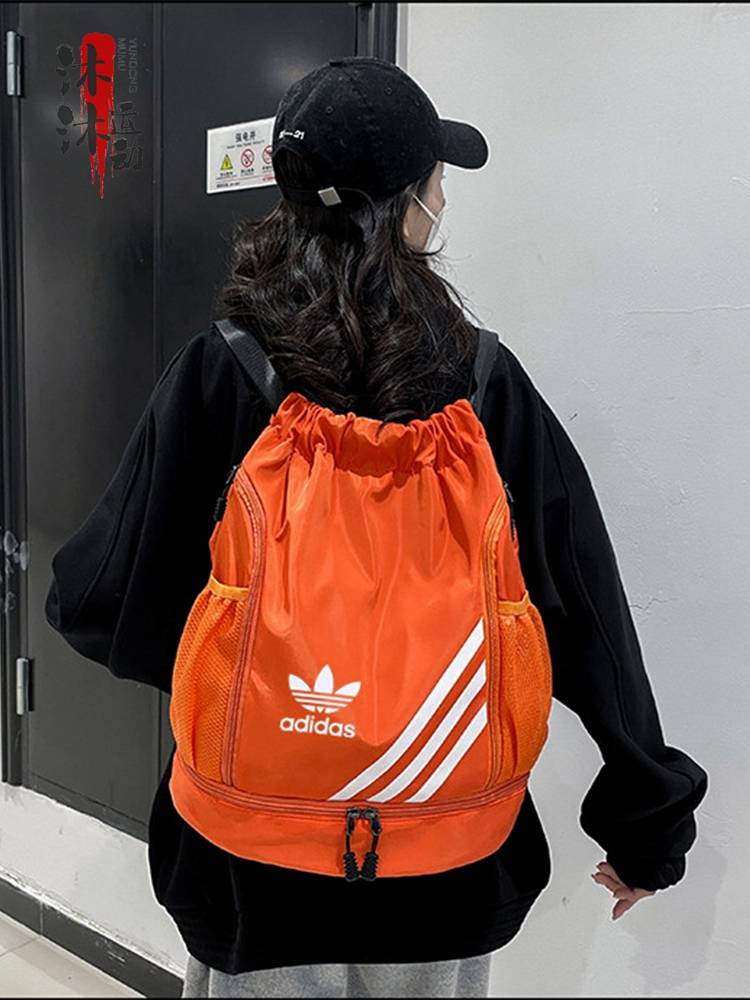 Adidas Adidas Large -capacity Piper Backpack Female Student School Bag Basketball Training Backpack Men's Pumping Strikes Fitness Package