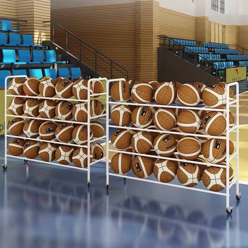 Kindergarten basketball storage school classroom classroom can mobile cart basketball rack children mobile football shelf