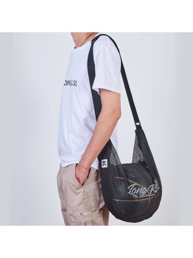 American basketball messenger bag, shoulder bilateral storage net pocket special portable student children's volleyball football fitness bag