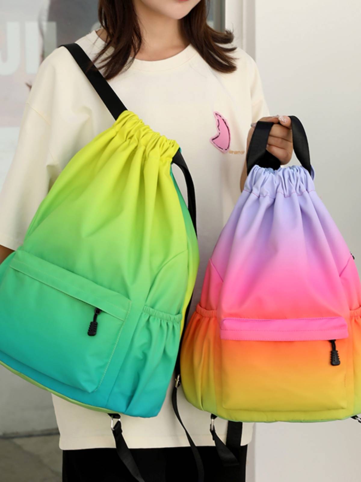 Custom large -capacity basketball bundle pocket drawstring bag men's travel sports backbone fitness bag training backpack bag