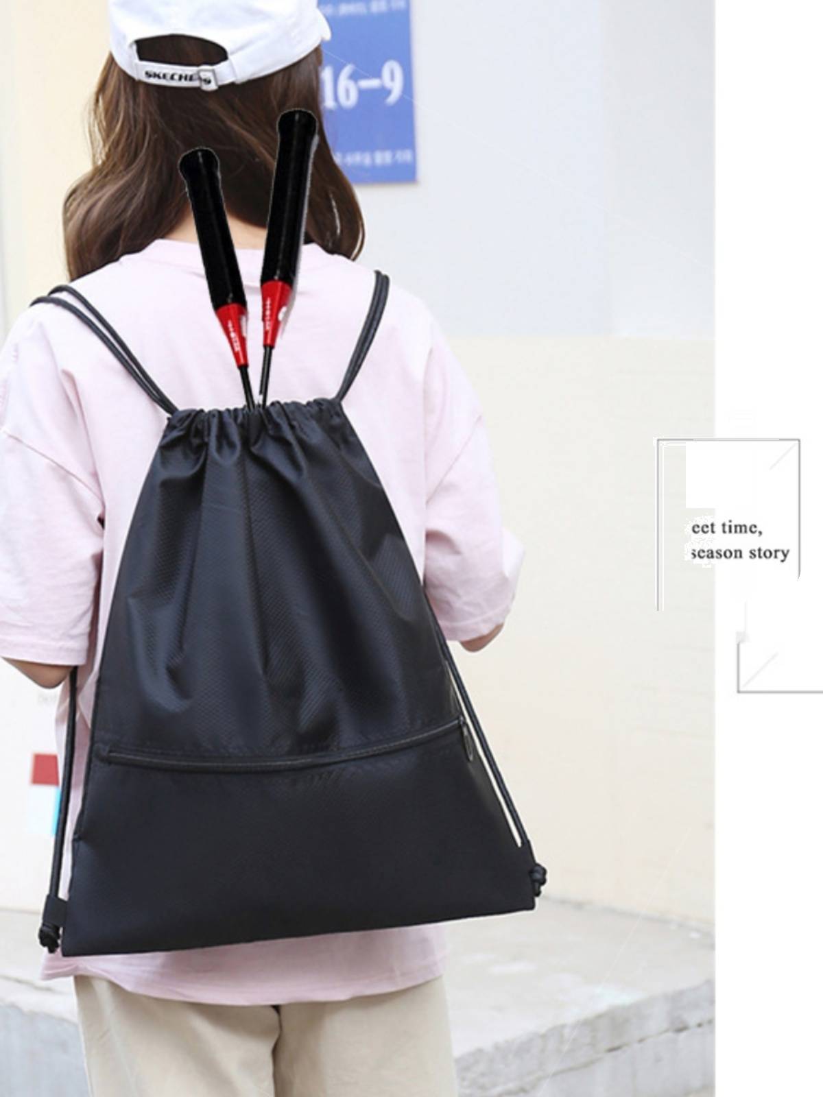 Children's Major Badminton Training Bag Student Student Pulling Strip Stripped Men's Fitness Backpack Tennis Pack Port Portable