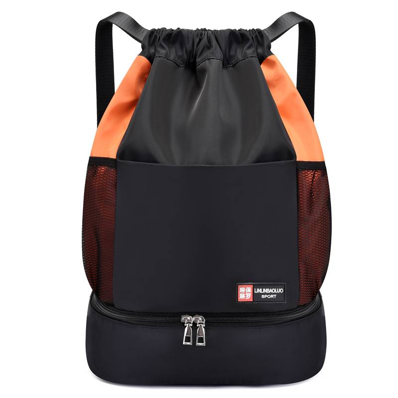 Custom bundle pocket drawing stretch storage backpack men and women simple travel swimming fitness basketball backpack