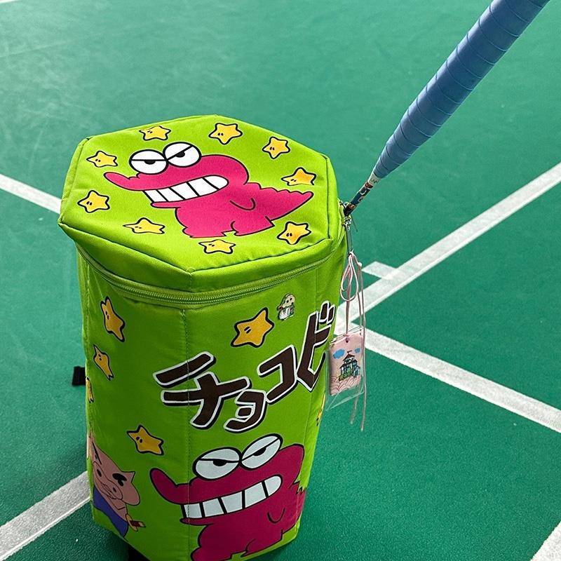 Little crayon, little new badminton buns, two-shoulder cute cartoons, super-high-volume travel buckets for the narco-chain