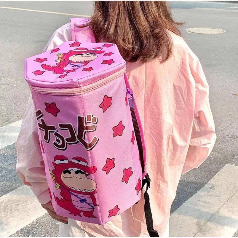 Little crayon, little new badminton buns, two-shoulder cute cartoons, super-high-volume travel buckets for the narco-chain