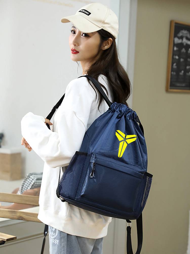 Customized blue ball bag basketball bag dry wet wet separation swimming bag waterproof storage bag drawing rope bare bag sports fitness bag