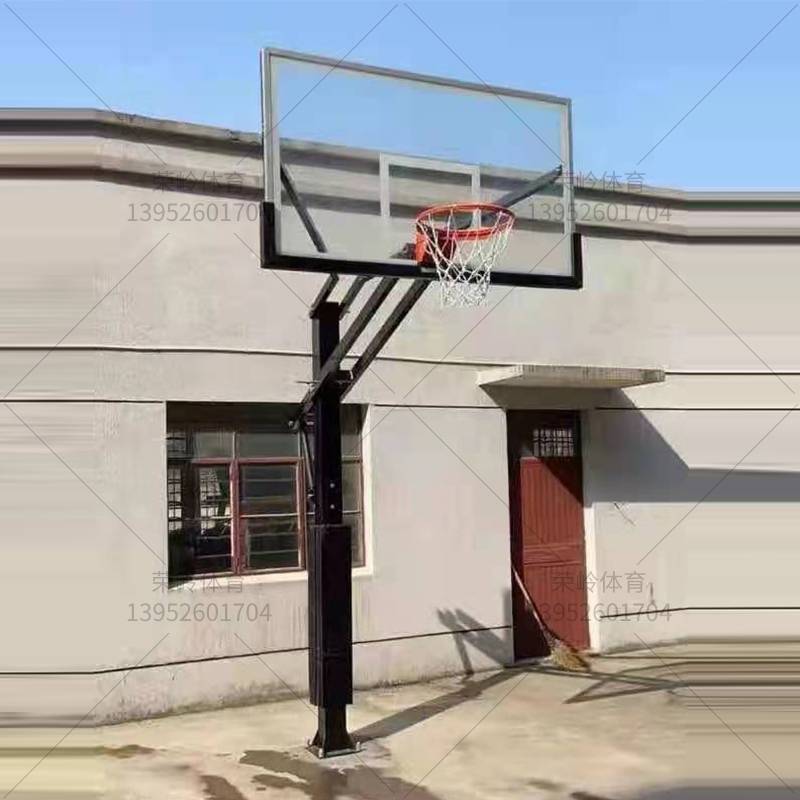 Land -buried square pipeline basketball frame standard outdoor adult street ball competition children's home school fixed major can be lifted and surrendered