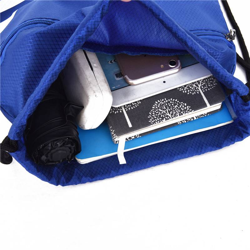 Fixed printing simple beam pocket backpack Women's casual travel backpack large -capacity drawing rope stump fitness basketball bag
