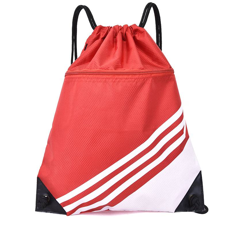 Fixed printing simple beam pocket backpack Women's casual travel backpack large -capacity drawing rope stump fitness basketball bag