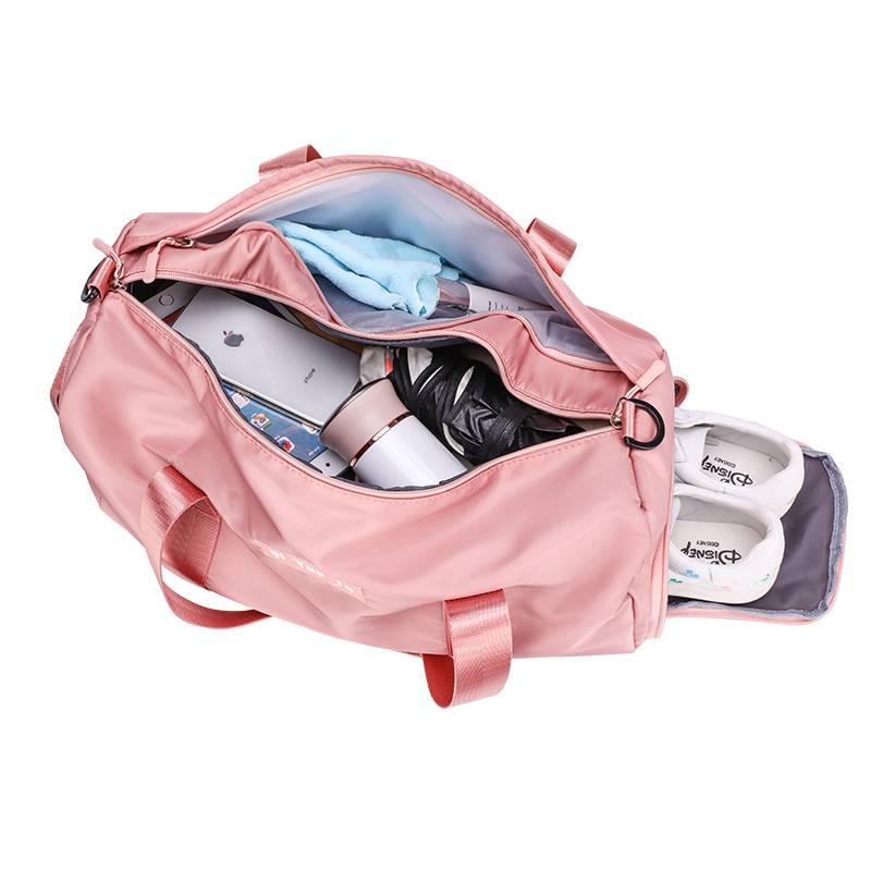 Pure color travel fitness bag men's hand -sports basketball yoga bag female travel bag Korean version of luggage package custom logo