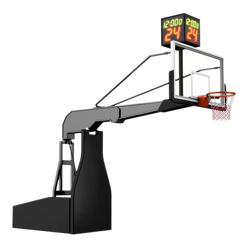 Specializing in the production of electric hydraulic basketball rack imitation hydraulic folding and lift standard basketball frame outdoor outdoor basketball rack