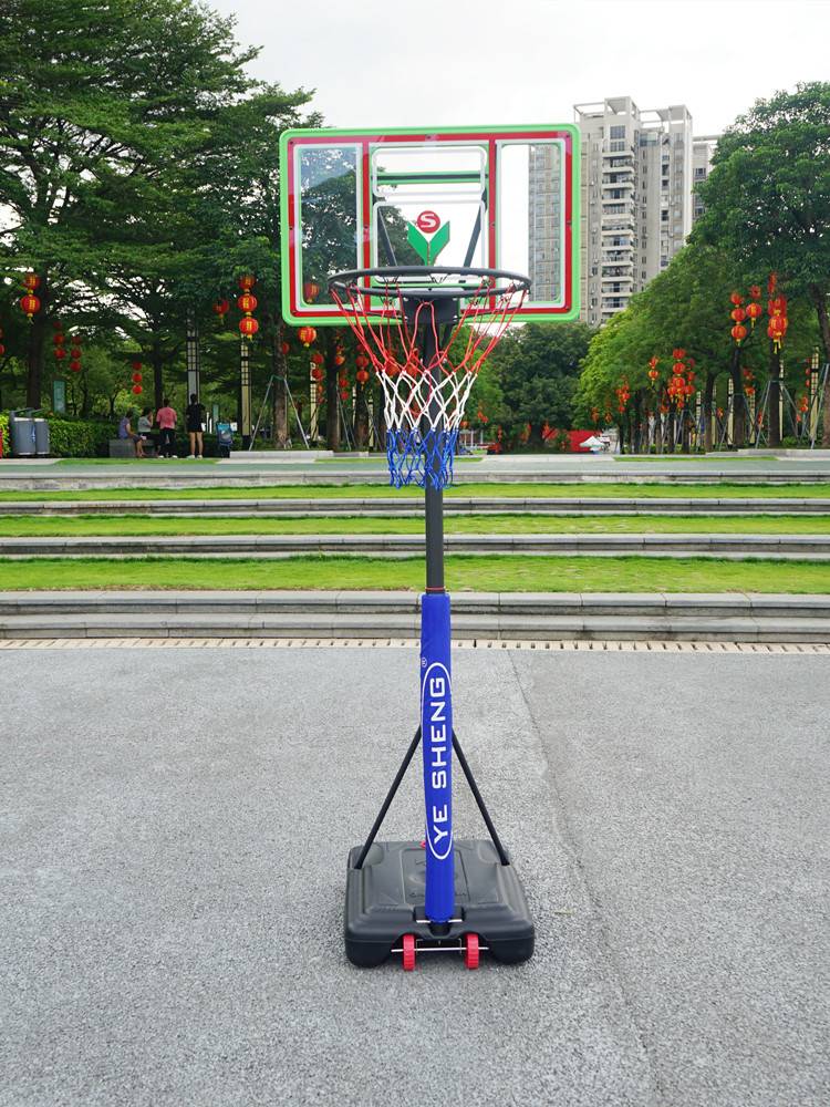 Kindergarten basketball rack preschool education basketball training equipment indoor and outdoor households can be lifted and can move children's blue ball racks