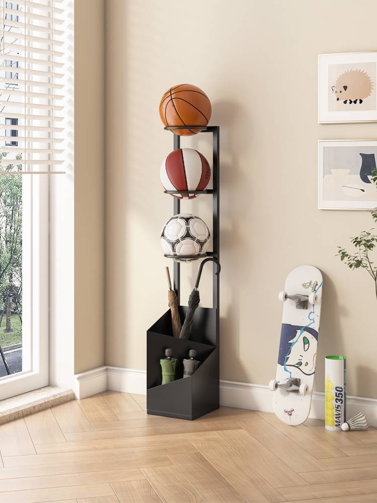 Basketball rack household sports equipment setting racks football storage shelf, placing multi -function umbrella rack