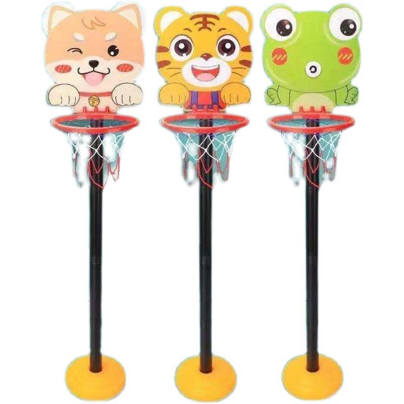 Children's basketball racks can lifted the room and outdoor cartoon stand -up shooting frame parent -child interactive ball sports toys