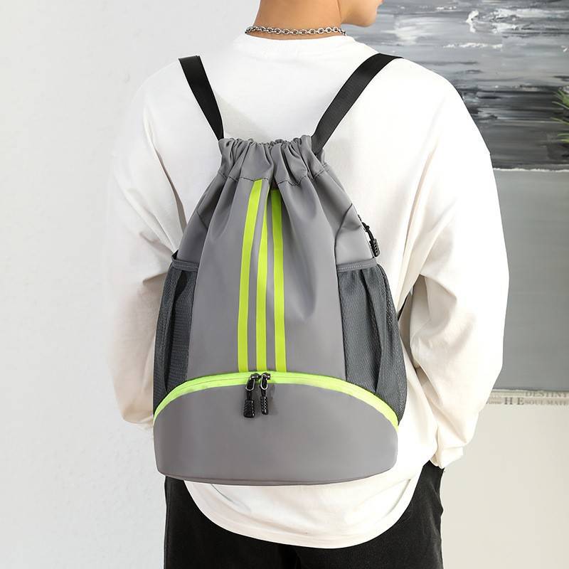 Cross-border hot-traded tarpaulin bags with a large outdoor capacity of double-shouldered basketball packs of paper line packs