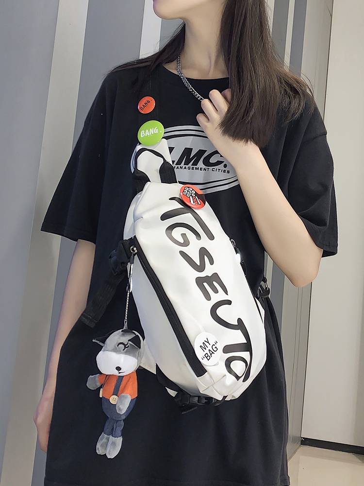 Cross -body bag men's tide large -capacity tide brand large sports casual shoulder bag chest bag girl mobile phone bag large men's model
