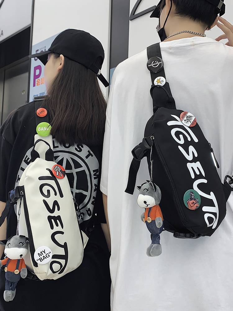 Cross -body bag men's tide large -capacity tide brand large sports casual shoulder bag chest bag girl mobile phone bag large men's model
