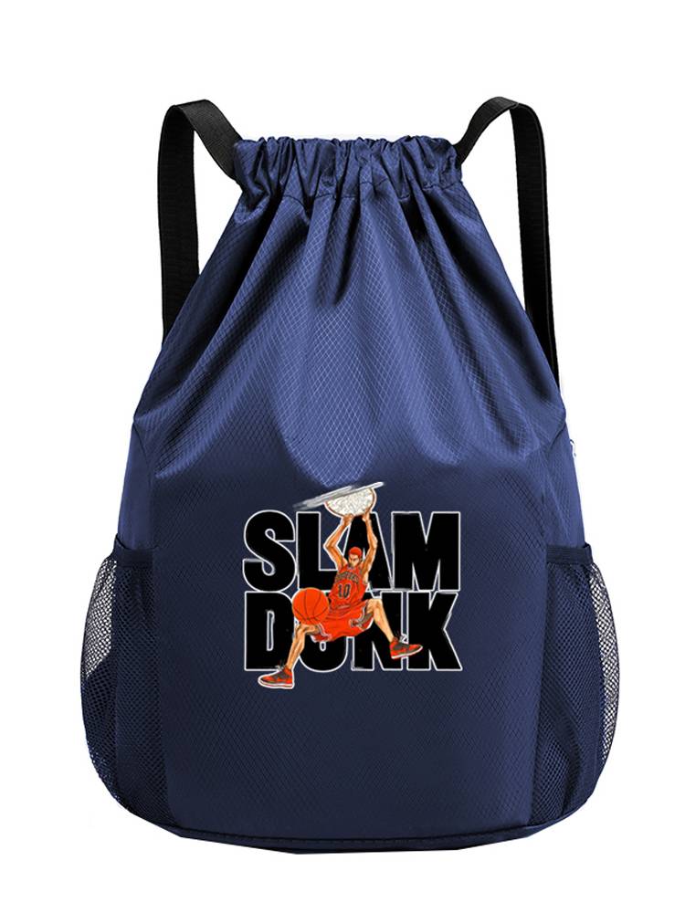 Children's No. 5 basketball basketball bag training backpack large -capacity football packaging bag drawing rope -to -shoulder customization