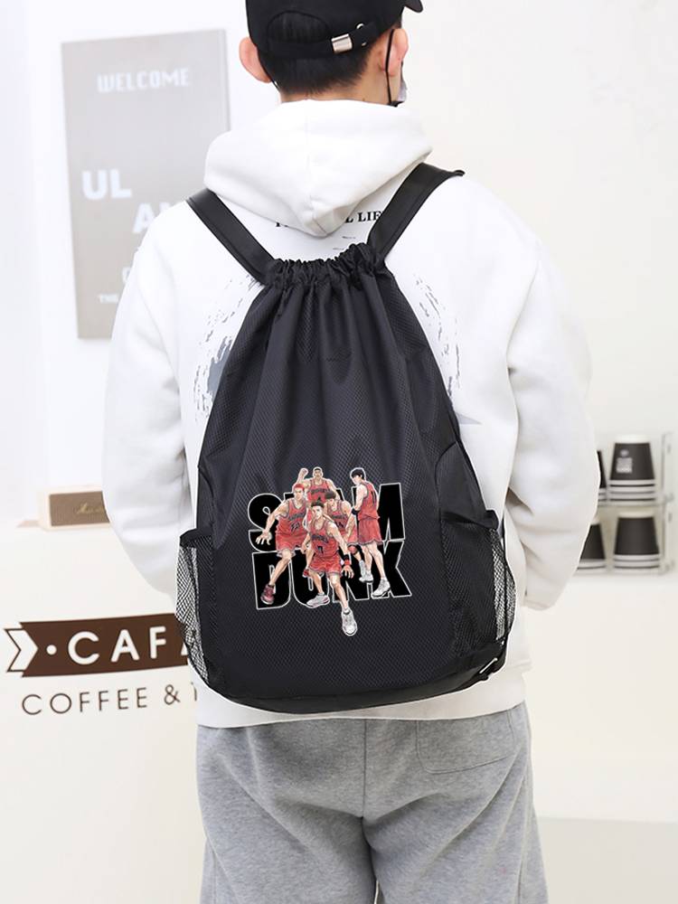 Children's No. 5 basketball basketball bag training backpack large -capacity football packaging bag drawing rope -to -shoulder customization