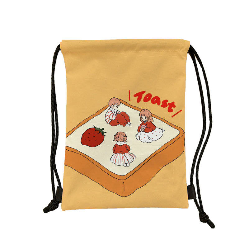 The new cute illustration little girl series storage bag waterproof large -capacity shoulders light shoulders bouquet basketball bag