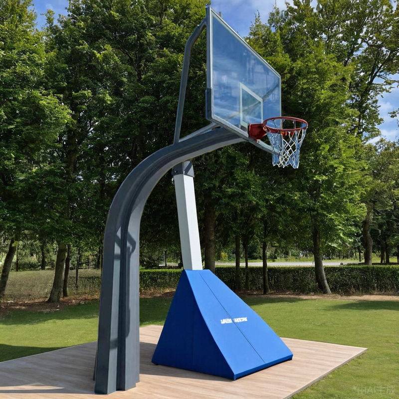 Seaside outdoor rainbow American buried basketball rack park street ball game basketball basket factory straight hair can be customized