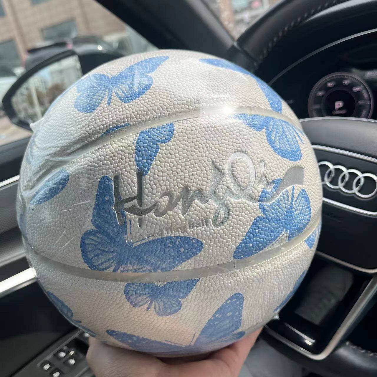 Senior High School Entrance Examination Adult No. 7 Pink Butterfly Girls No. 6 Basketball PU, hygroscopic, wear -resistant anti -slip high bomb high bombs training basketball