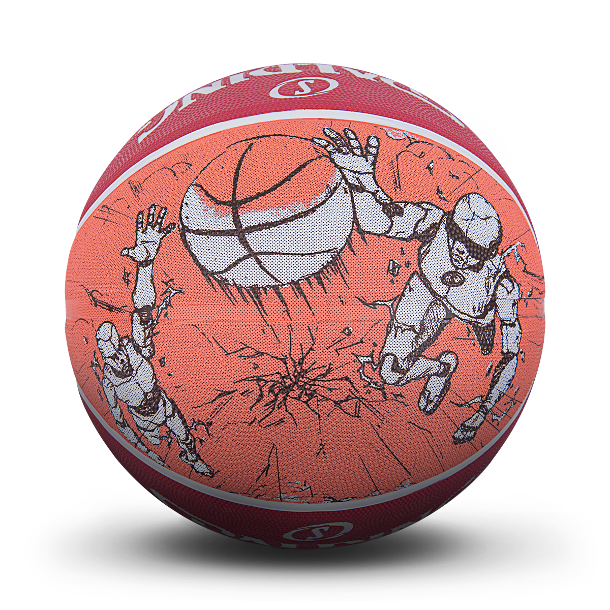 SPALDING Sibadin official sketching printing rubber basketball No. 7 Standard outdoor professional basketball 84-447Y