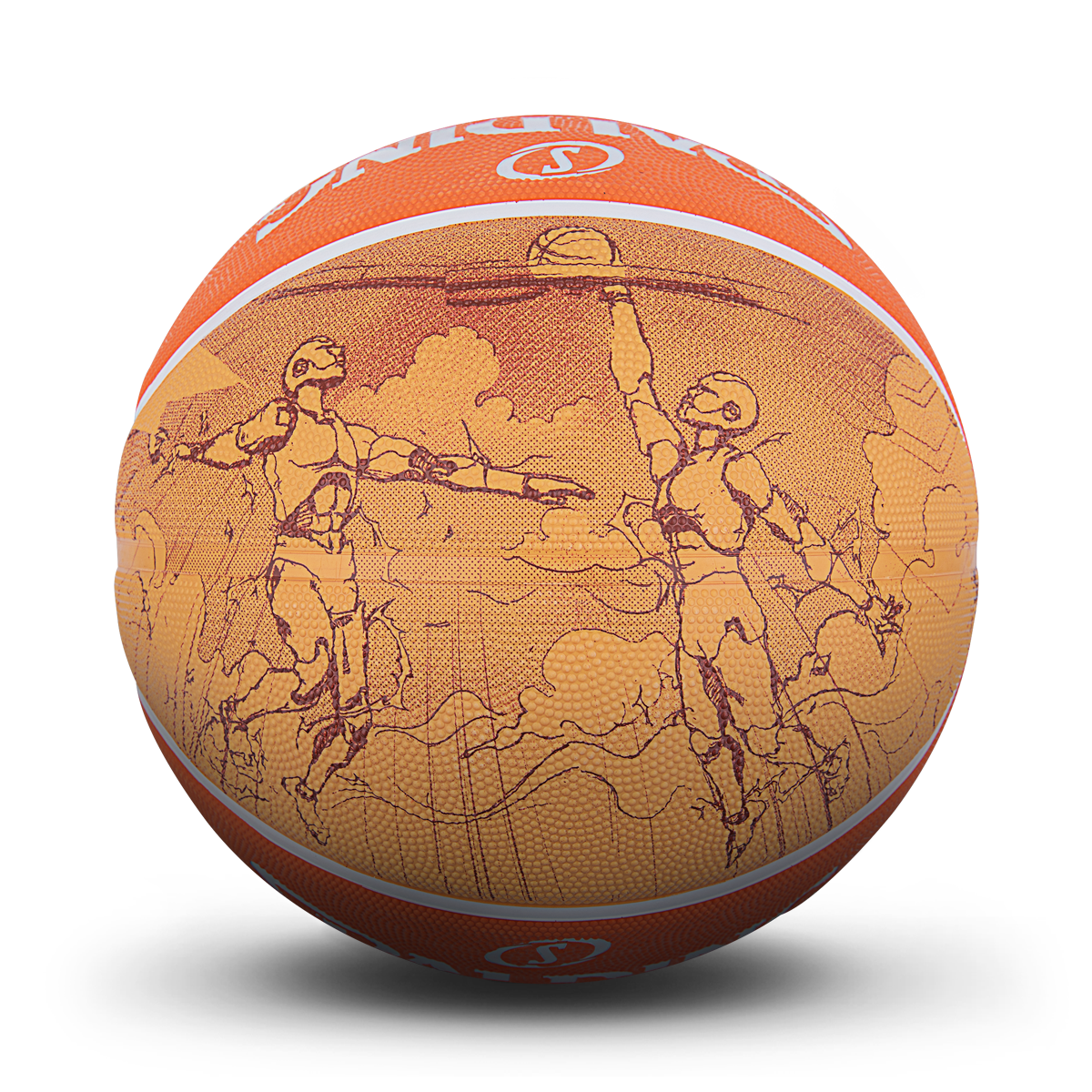 SPALDING Sibadin official sketching printing rubber basketball No. 7 Standard outdoor professional basketball 84-447Y