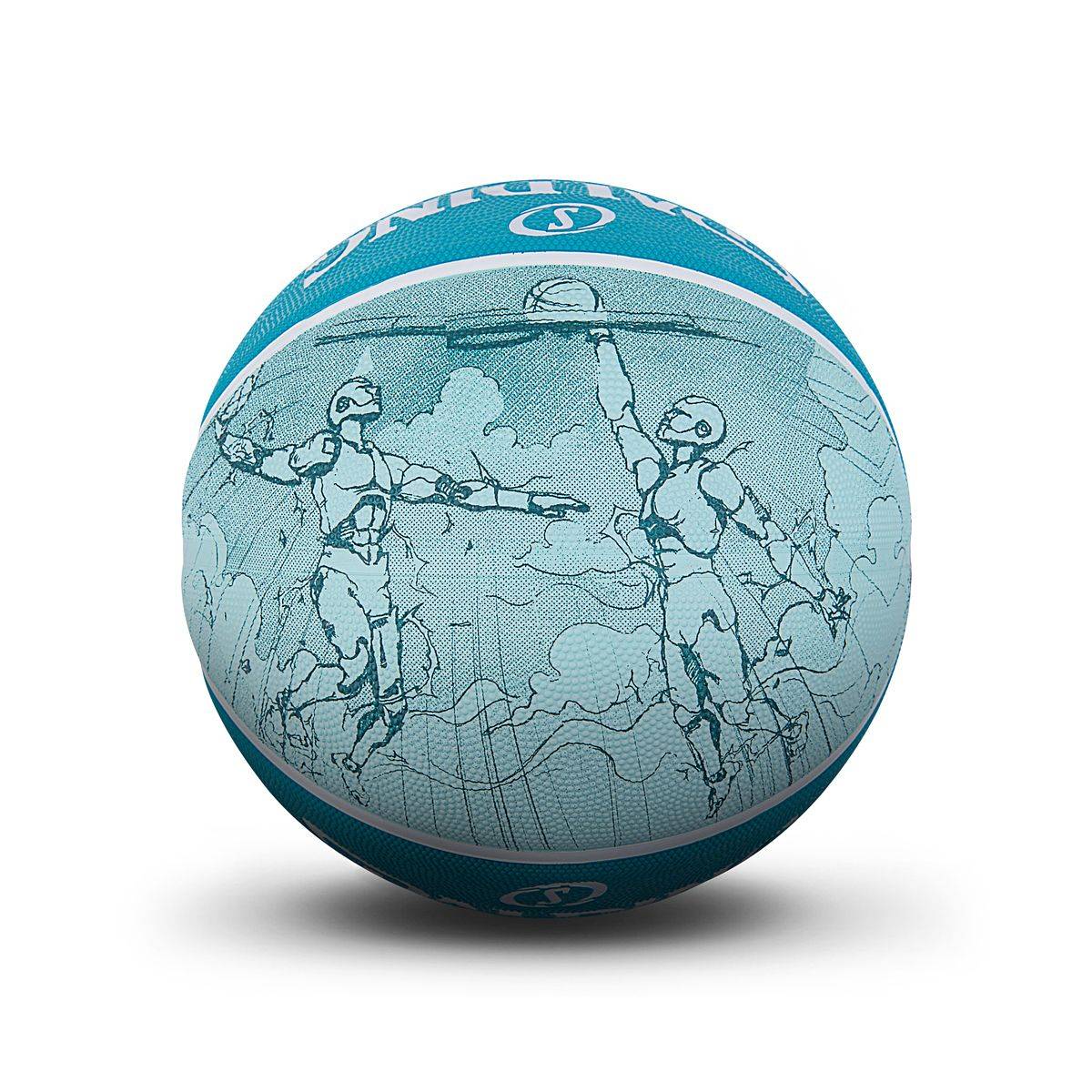 SPALDING Sibadin official sketching printing rubber basketball No. 7 Standard outdoor professional basketball 84-447Y