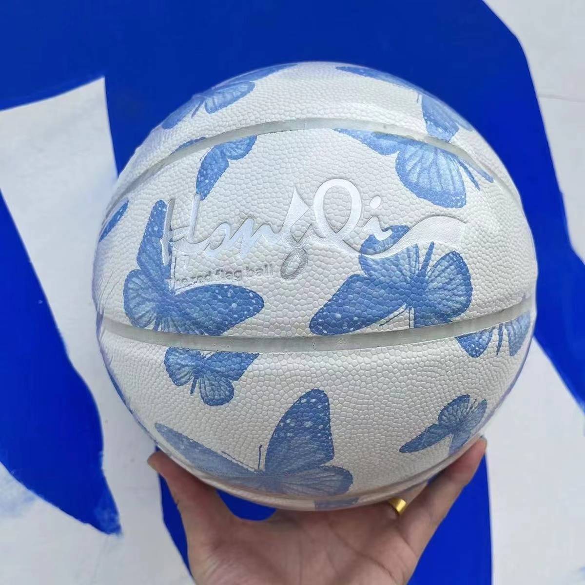 Senior High School Entrance Examination Adult No. 7 Pink Butterfly Girls No. 6 Basketball PU, hygroscopic, wear -resistant anti -slip high bomb high bombs training basketball