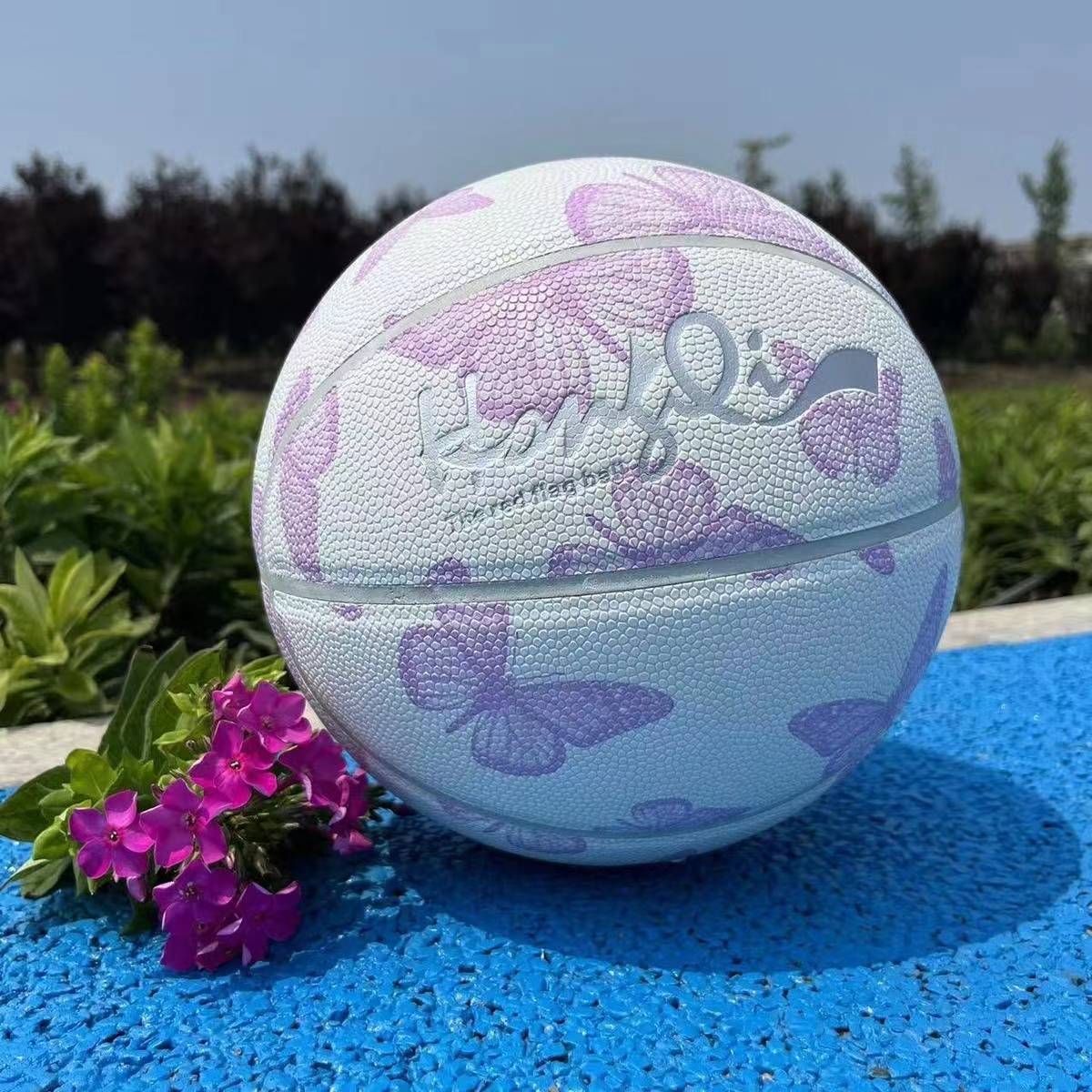 Senior High School Entrance Examination Adult No. 7 Pink Butterfly Girls No. 6 Basketball PU, hygroscopic, wear -resistant anti -slip high bomb high bombs training basketball