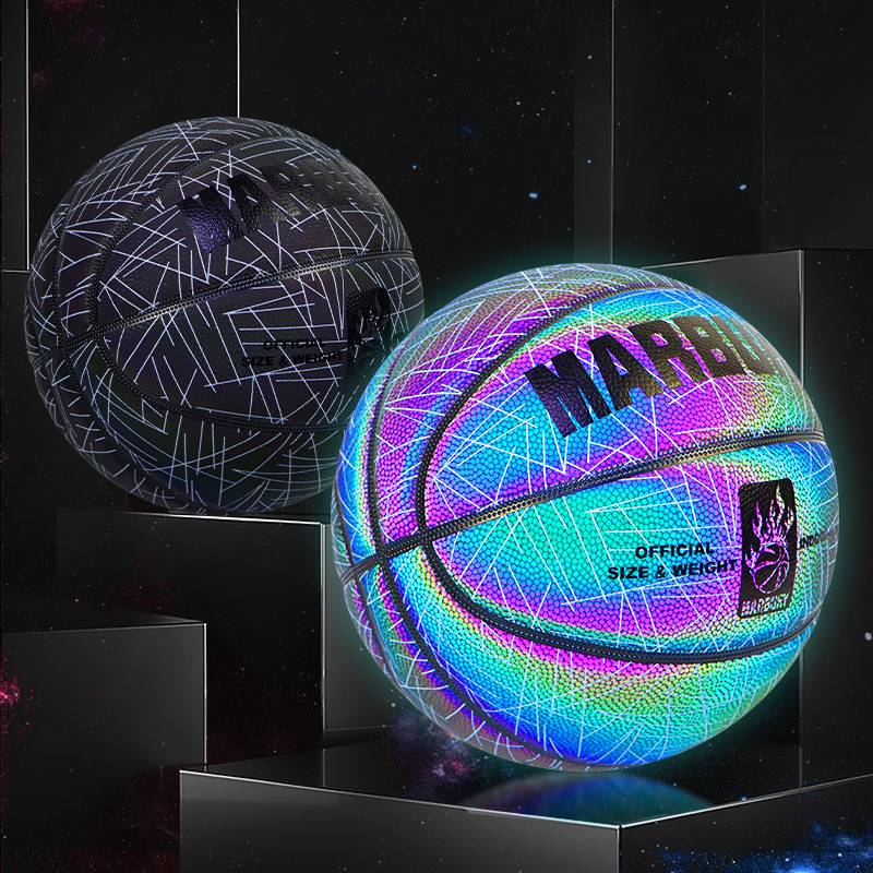 Genuine reflective basketball No. 7 Nights Light Blue Ball Valentine's Gift Give Boyfriend Fluorescence Limited Edition Children 5 Ball