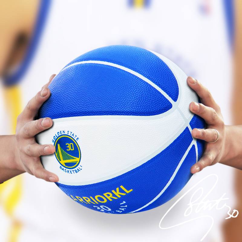 Curry No. 7 Dirty Basketball Golden State Warriors Ball Youth Student Indoor and Outside Training Genuine Customized Blue Ball