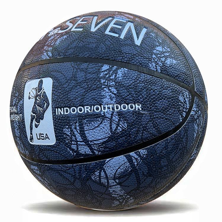 Genuine No. 7 Adult No. 5 Youth Youth Birthday Gift Basketball Primary and Middle School Junior High School Competition Training Blue Ball