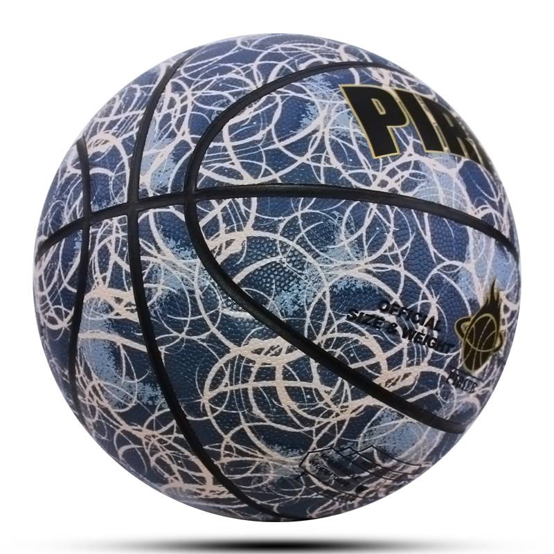 Genuine personalized basketball outdoor wear -resistant PU middle school student standard No. 7 adult competition children No. 5 high bomb blue ball