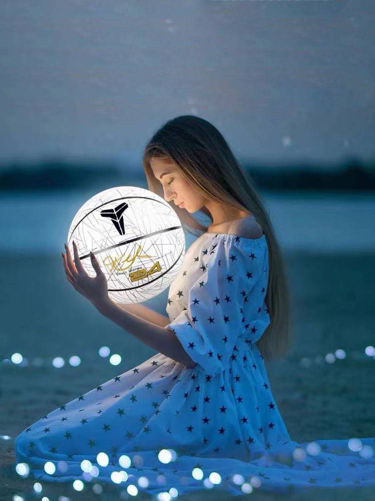 Official Genuine Kobe Lighting Nights Basketball No. 7 No. 7 Children Student Reflective Basketball Birthday Gift Boys 5