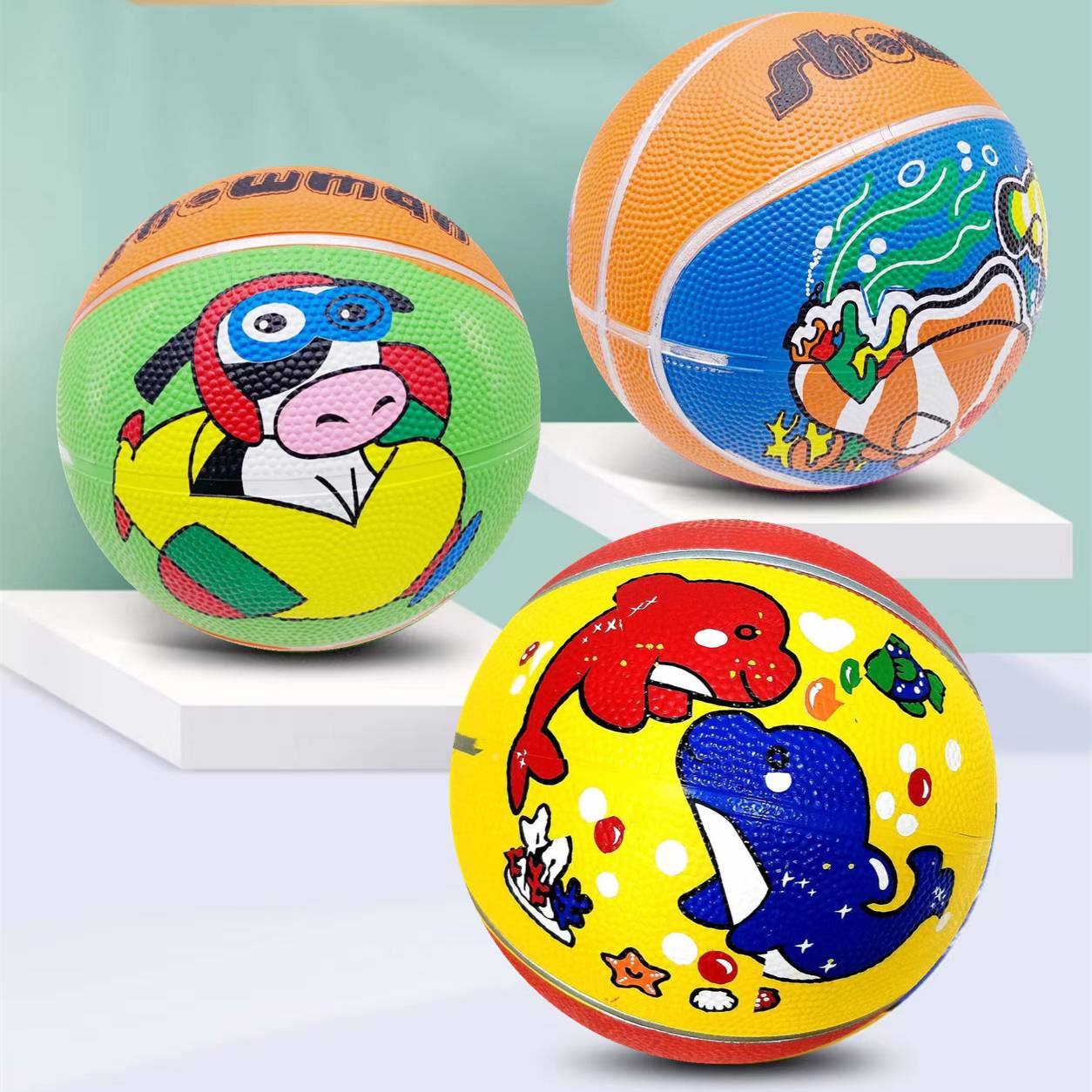 Genuine No. 7 Adult No. 5 Youth Youth No. 3 Children's Basketball Primary and Middle School Junior High School Students Training Blue Ball