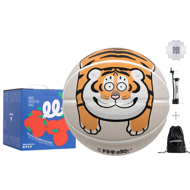 WCC Fat Tiger Co -branded Mi No. 1 PU Children's Toys Basketball Adult Student Indoor Training No. 7 Rubber Blue Ball