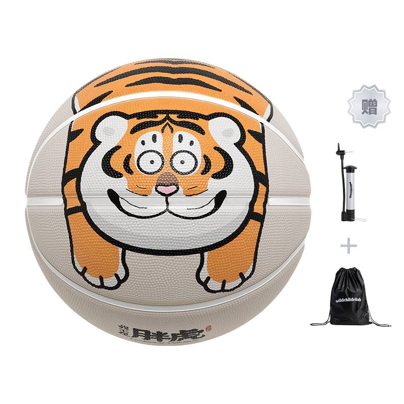 WCC Fat Tiger Co -branded Mi No. 1 PU Children's Toys Basketball Adult Student Indoor Training No. 7 Rubber Blue Ball
