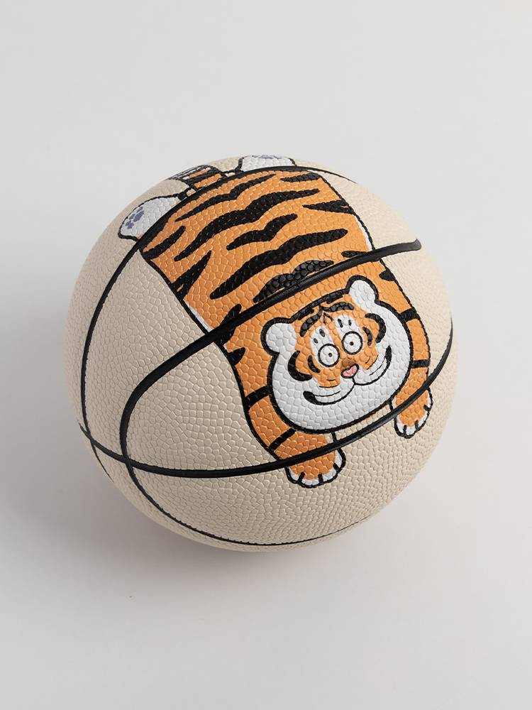 WCC Fat Tiger Co -branded Mi No. 1 PU Children's Toys Basketball Adult Student Indoor Training No. 7 Rubber Blue Ball