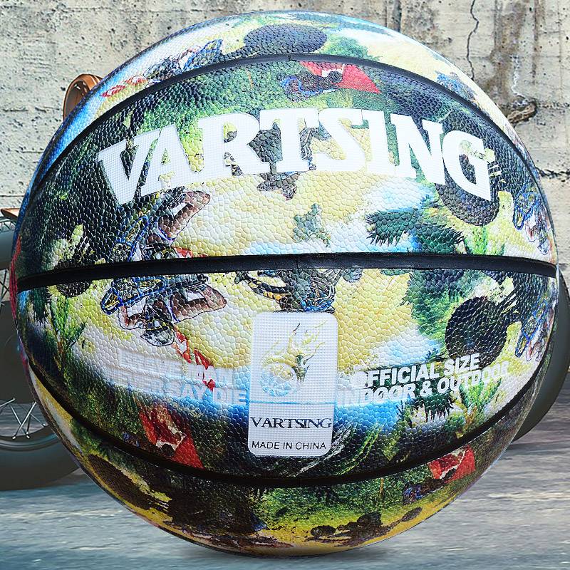 Vartsing Personality 7 Starry Sky Sports Basketball Cement Fittish Soft Leather Adult Youth No. 5 Blue Ball