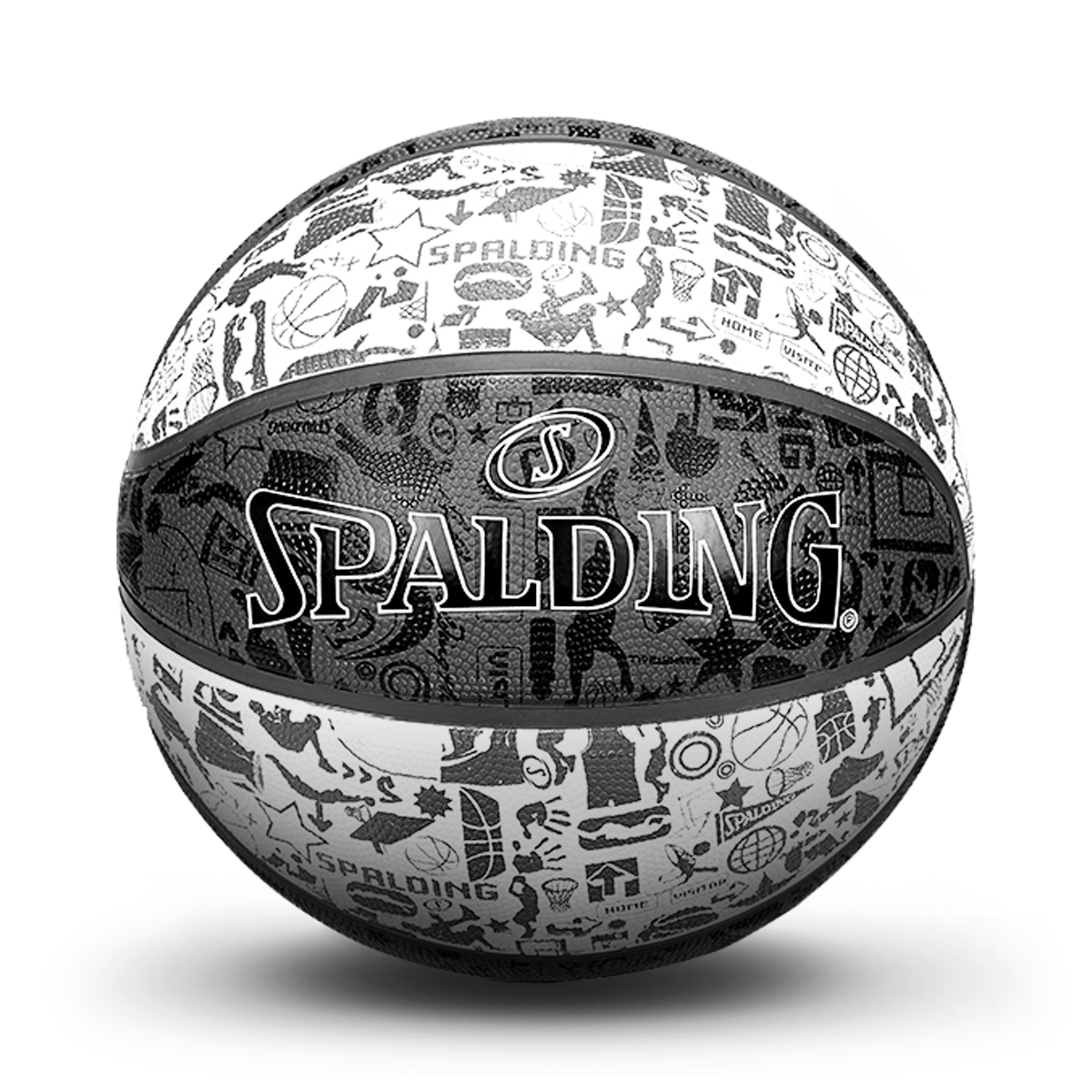 SPALDING Sibadine official street graffiti standard No. 7 rubber basketball outdoor basketball gift