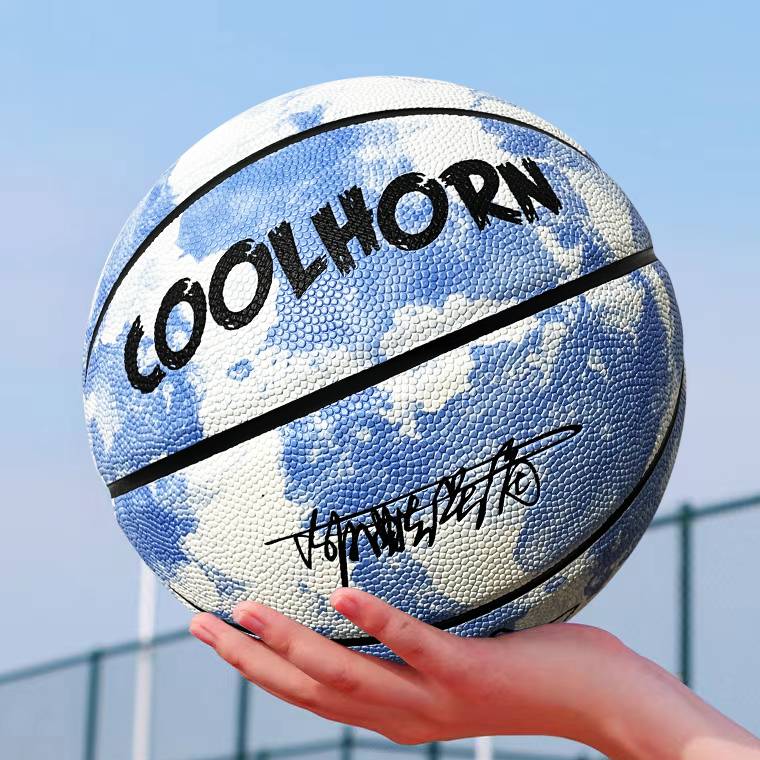 Male and female students for middle school entrance examinations for authentic basketball junior high school No. 6 No. 5 Children's kindergarten training wear -resistant blue ball