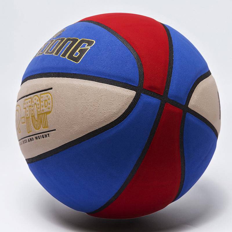 Hongyong Adult No. 7 genuine basketball outdoor cement ground -resistant leather rollover cowhide contest blue ball