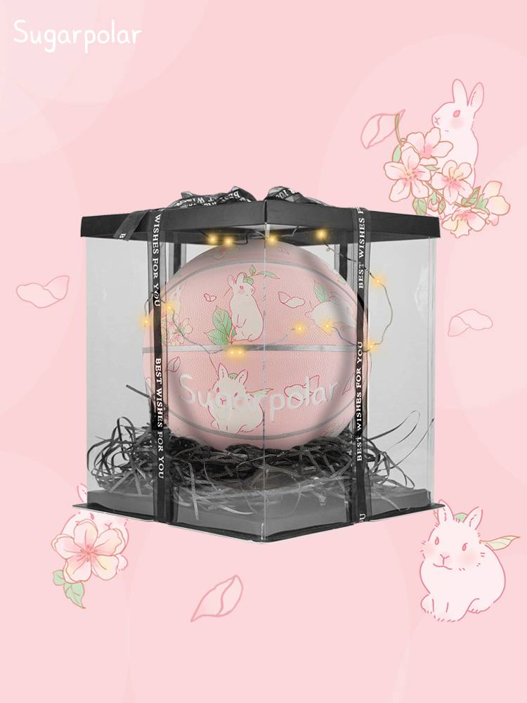 Sugarpolar cute peach blossom rabbit gift female pink children and elementary school children basketball blue No. 6 5 5