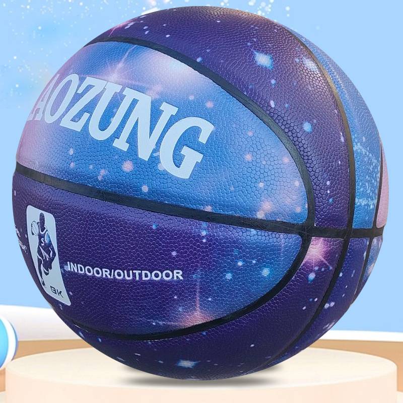 No. 7 Basketball Starry Sky Cement Diofatted Adult Competition Children, Primary School Blue Blue Standard Outdoor Outdoor